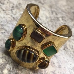 Trina Turk Gold Cabochon Jewel Cuff